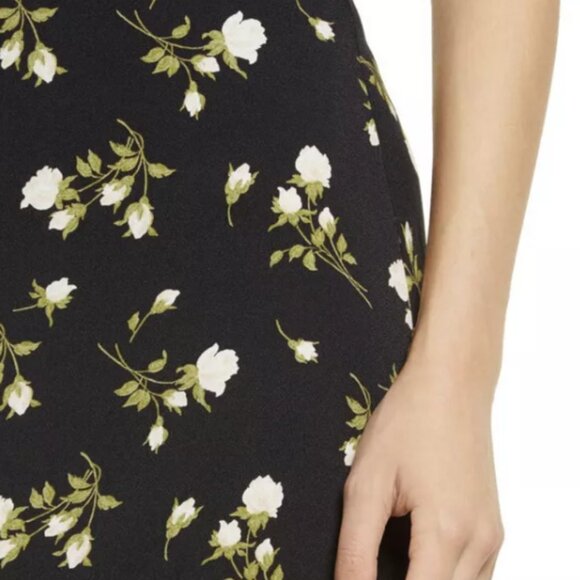 Reformation Bea Skirt - Size 12 - Black Floral Midi - Picture 3 of 10